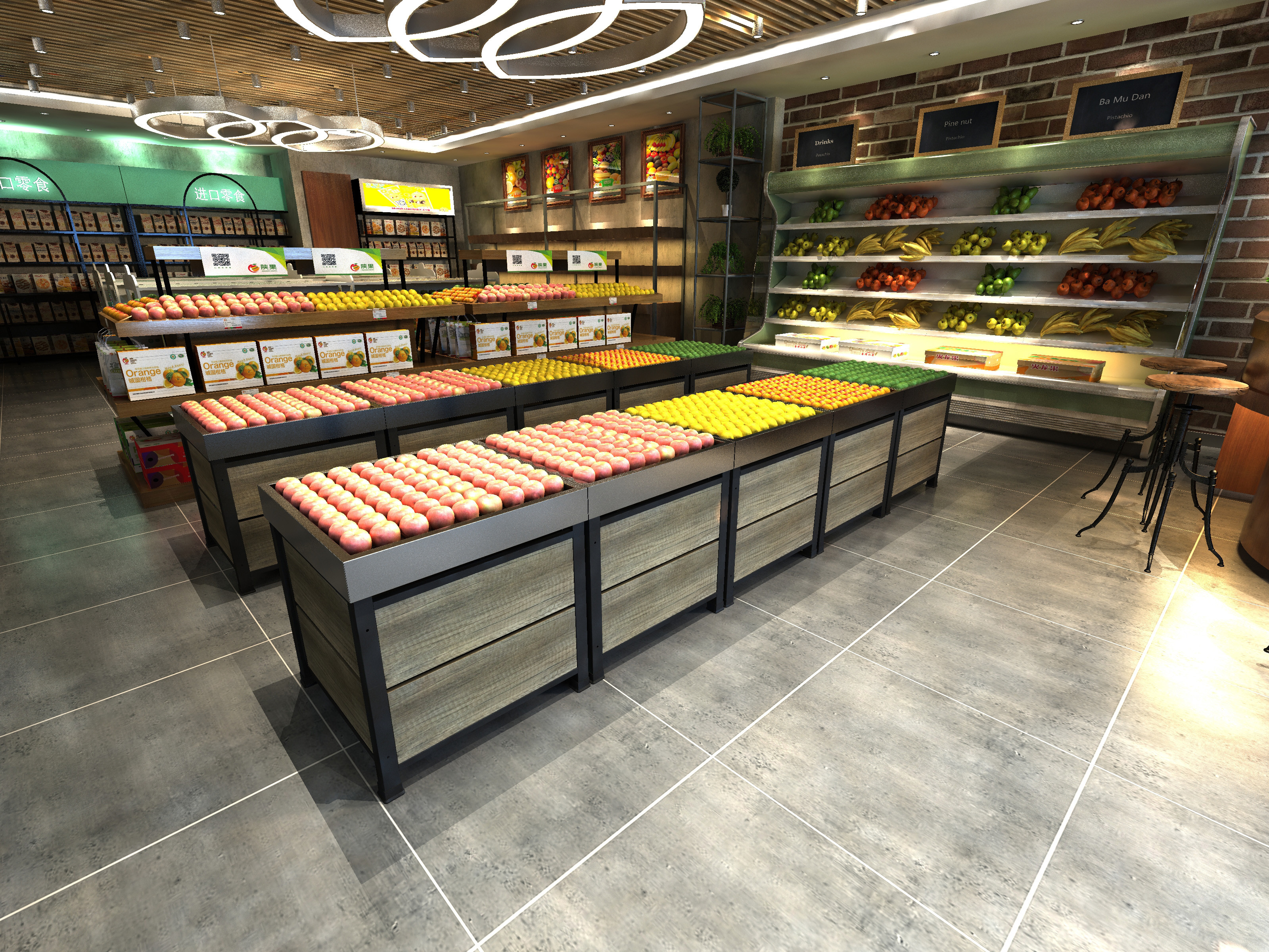 Grocery Display Supermarket Shelf Rack CE Gondola Combination Freely