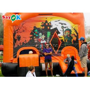 Buy cheap Halloween Pumpkin Inflatable Bounce House Silk Printing from wholesalers