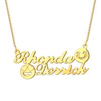 Buy cheap 1.8ft 0.07oz Emoji Gold Necklace S925 Memorial Initial Name Necklace product