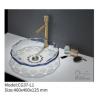 Buy cheap Modern Home Bathroom Glass Counter Top Sink Round Glass Wash Hand Basin from wholesalers