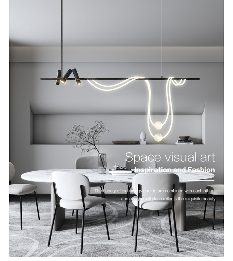 Nordic Designer Long Arc Lamp Spotlight chandelier dining room Bar Minimalism Chandelier(WH-MI-391)