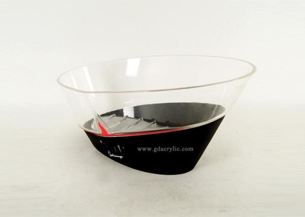 Buy cheap Engraving Logo Black Clear Storage Display Acrylic Oval Ice Bucket with stand from wholesalers