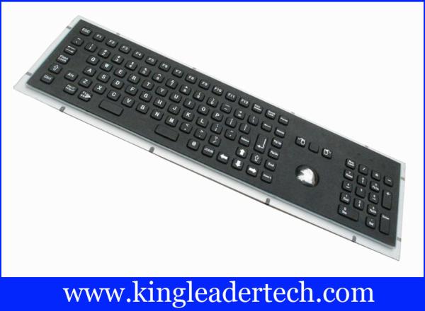 Buy cheap 103 Keys Black Metal Keyboard With Trackball Panel Mount Stainless Steel from wholesalers