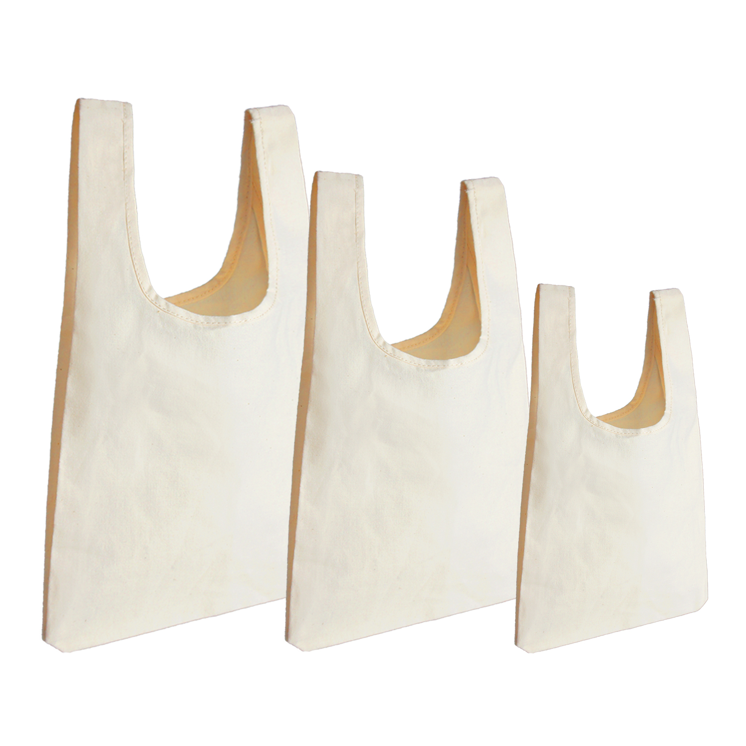 OEM Convenient Fancy Organic Cotton Tote Bags Bulk Natural White Color With Logo