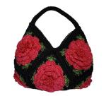 Buy cheap crochet hobo women black bag handmade bag from wholesalers