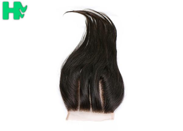 Buy cheap 100% Human Hair Closure 4*4 Lace Closure Extension Three Part Way Straight from wholesalers