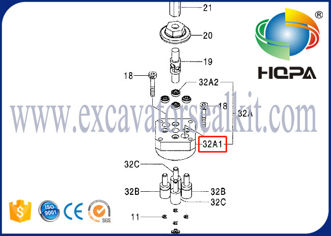 9233096 Pusher Handle Control Valve Block for Hitachi ZAX200 ZAX450 ZAX600 ZAX160LC 