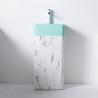 Buy cheap Self Cleaning Rectangular Ceramic Wash Basin Pedestal Bathroom Sink from wholesalers