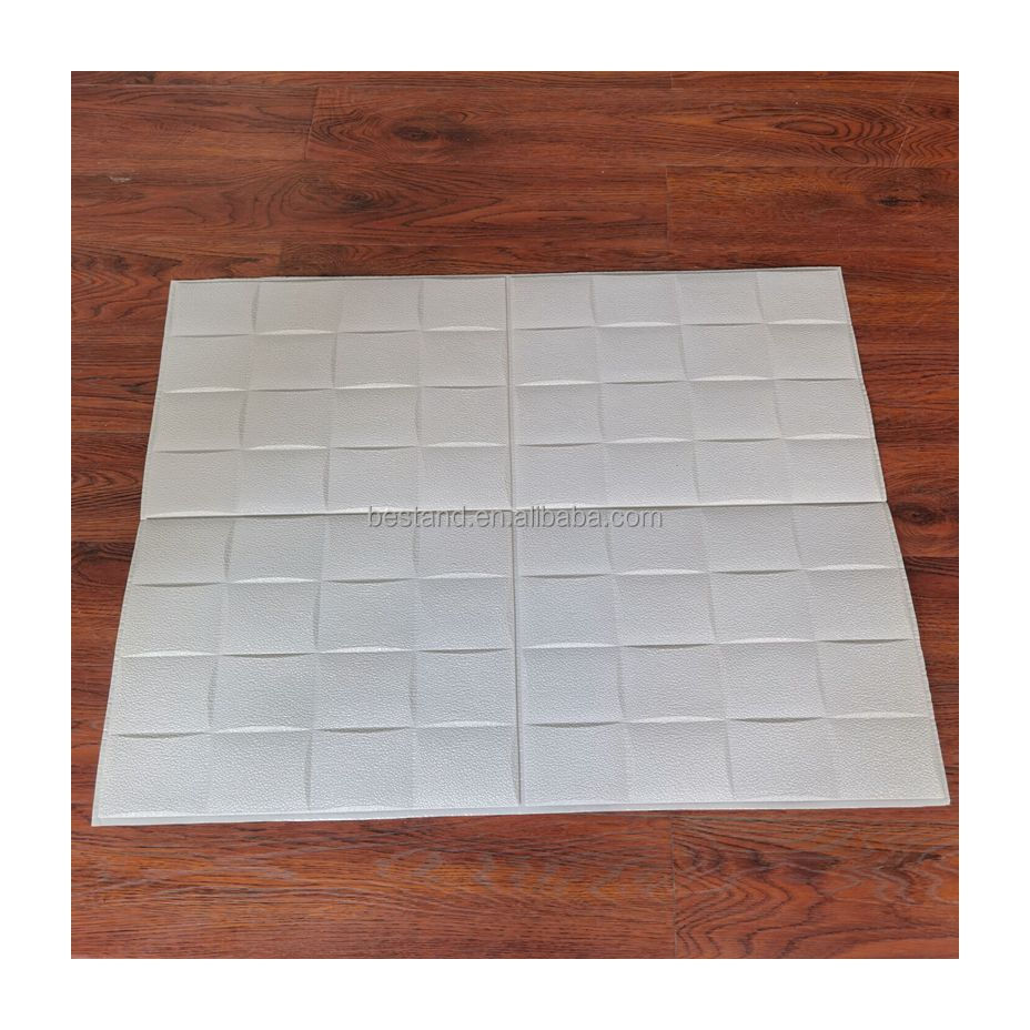 8mm Thickness Geometric Pattern Foam Wall Stickers for Sophisticated 3D Ceiling Wallpaper