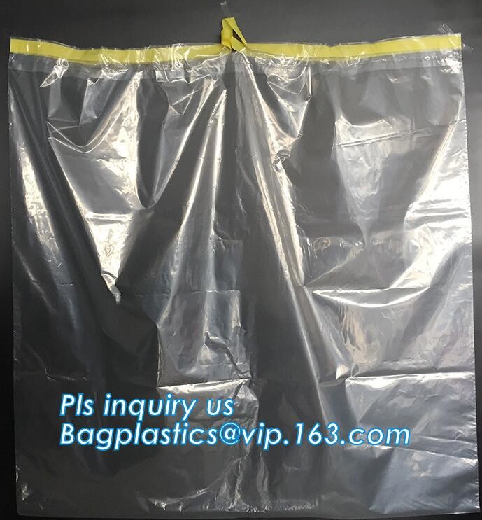Asbestos Removal, disposable plastic yellow poly asbestos warning printed burial bags, Asbestos clear plastic packing ju