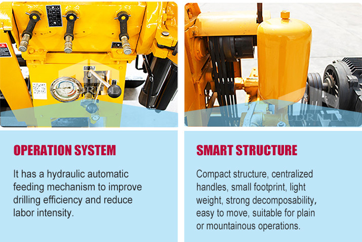 200m Portable Water Well Drilling Rig Hydraulic Vertical Spline For Coring