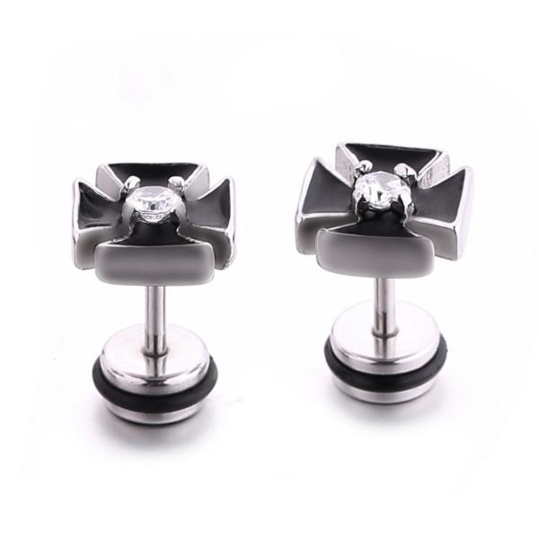 Buy cheap Hot Sale Black round stainless steel stud earring unique stud earrings from wholesalers
