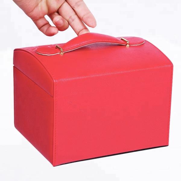 Buy cheap Travel / Gift Red Leather Jewelry Box Durable With Mirror Multi Components from wholesalers