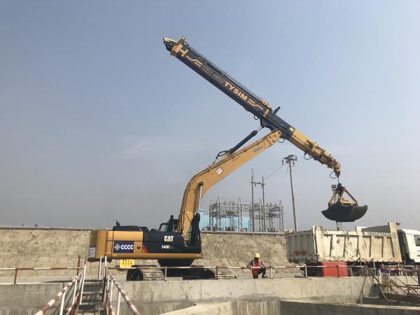 Buy cheap Excavator Clamshell Bucket KM220 Telescopic Arm Attachment For Foundation Work from wholesalers