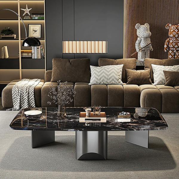 Buy cheap Light Luxury Stainless Steel Living Room Square Marble Coffee Table from wholesalers