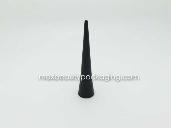 N1016 long concial shape nail polish cap nail polish packaging plastic cap black