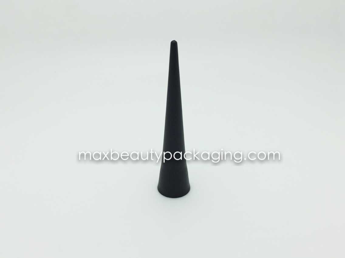 N1016 long concial shape nail polish cap nail polish packaging plastic cap black injection magic wand cap uv coating