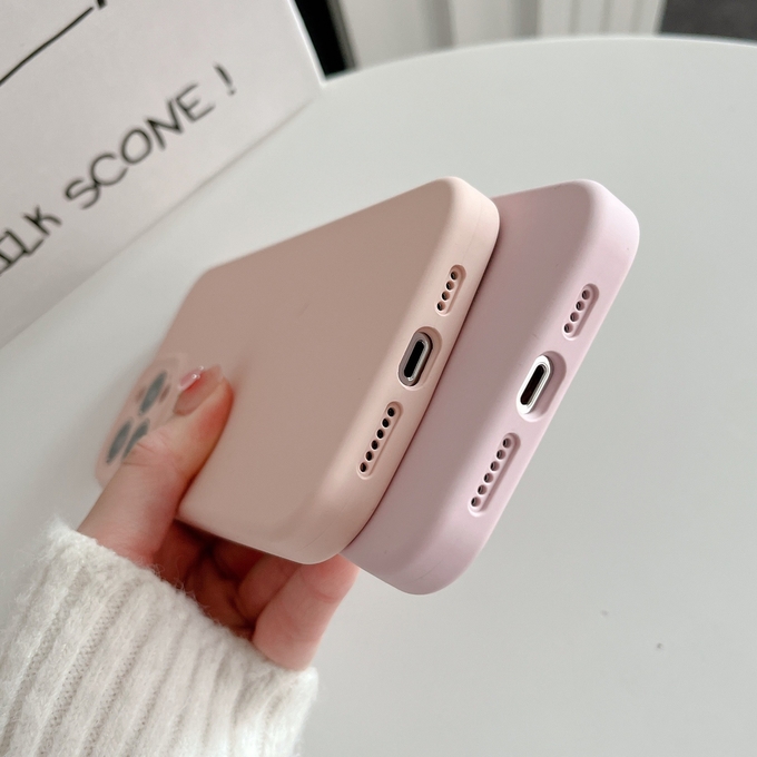 Custom Pink Soft Liquid Silicone Phone Case Super Strong Magnets For IPhone Case