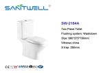 Self Cleaning Glaze Close Coupled Wc Washdown Two Piece Toilet Antibacterial