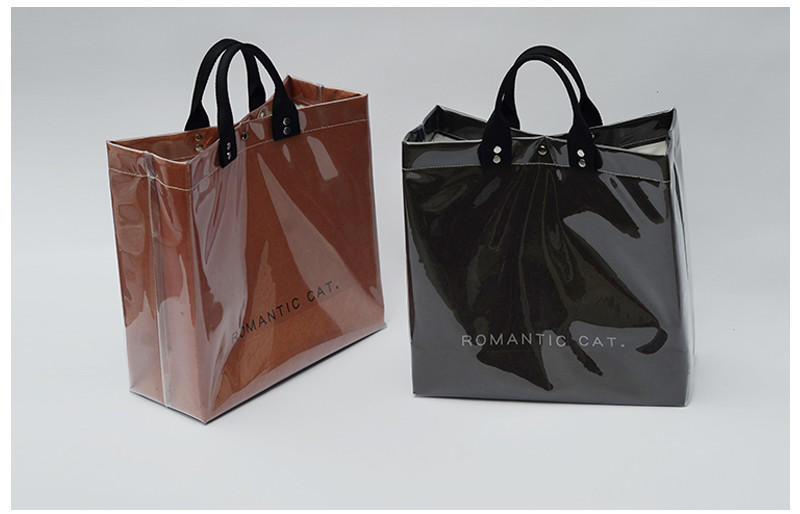 Personalized Grocery L36*D15*H35 Cm Black PVC Handbags