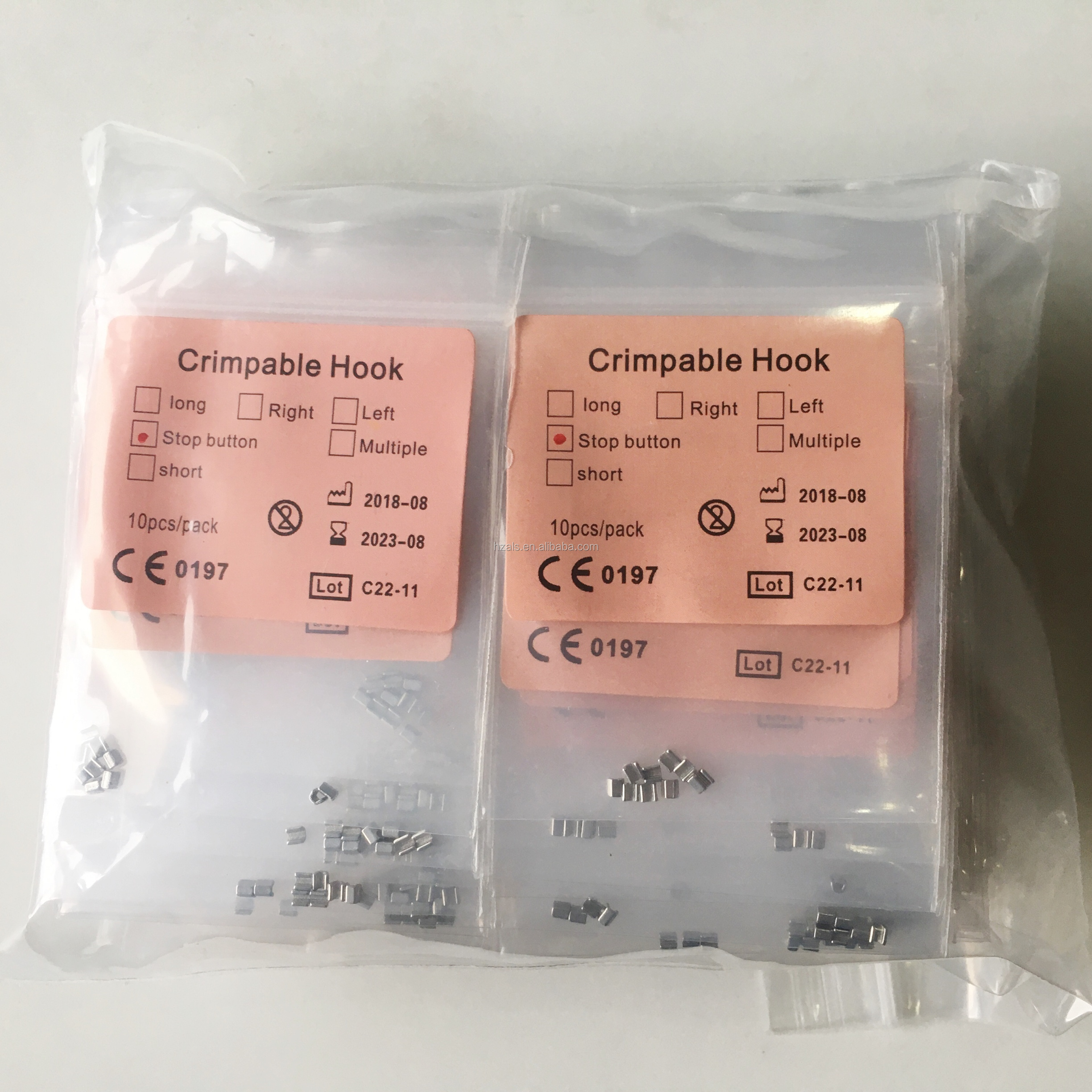 MFDS Approved 10pcs/Pack Lingual Button Crimpable Hooks Orthodontic Mini Stop Crimpable Stop Certification ce MFDS Standard