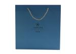 Blue Paper Bag For Shopping Embossing and Debossing Finishing