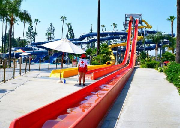 Custom Speed Slide Outdoor Commercial Water Park Equipments Fiberglass Slides