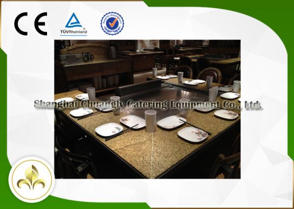 Buy cheap 9 Seats Indoor Outdoor Teppanyaki Hibachi Grill Table For Hotel / Food Plaza / Restaurant / Bar from wholesalers