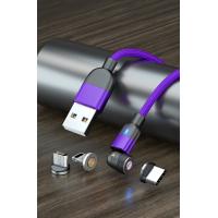Buy cheap 540° rotation USB magnetic cable nylon braided 3 in 1 magnetic cable fast product