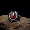 Buy cheap Men's Titanium Stainless Steel Vintage Ring with Red Cubic Zirconia (SA704) from wholesalers