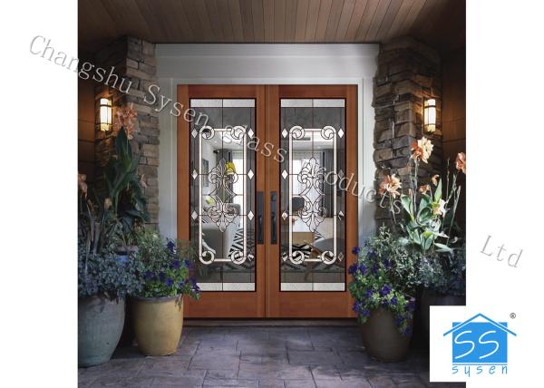 Buy cheap Bevel Custom Glass Window Panels , Theft Proof Brass Decorative Art Glass from wholesalers