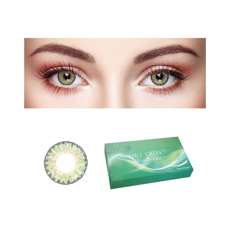 14.5mm Green Enhancement Tint Prescribed Colored Contacts With Power