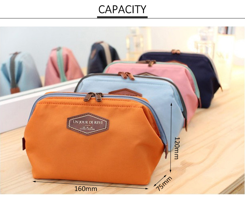 Digital Printing Logo Pure Color Canvas Makeup Cosmetic Bag