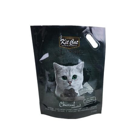 Customized Printing Stand Up Eco-Friendly PE Food Pacaking Bag For Cat Litter with Hanger