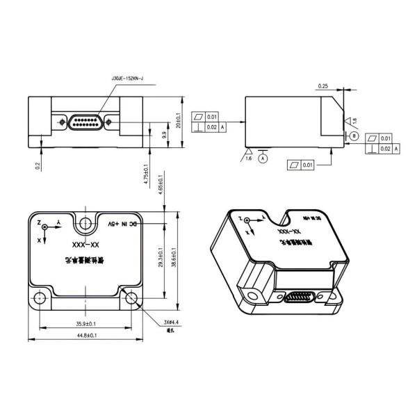 6-Axis IMU with 3-Axis Accelerometer Gyroscope Stim300 Replacement