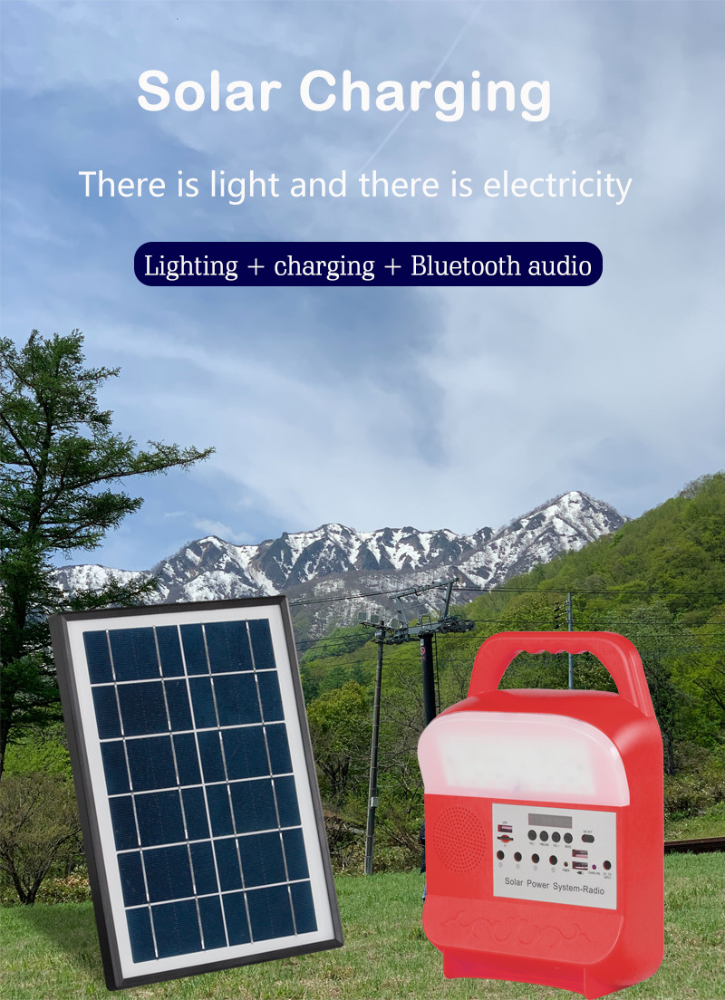 6000Mah 5kw Portable Solar Generator Lighting System Kit Handed Type