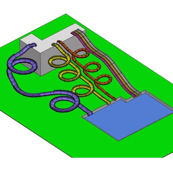 Buy cheap Fiberglass Colorful Water Slide Muti Height For All Ages Customizable Design from wholesalers