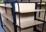 Boutique Store Wood And Metal Shelves Melamine Laminated MDF Back Panel