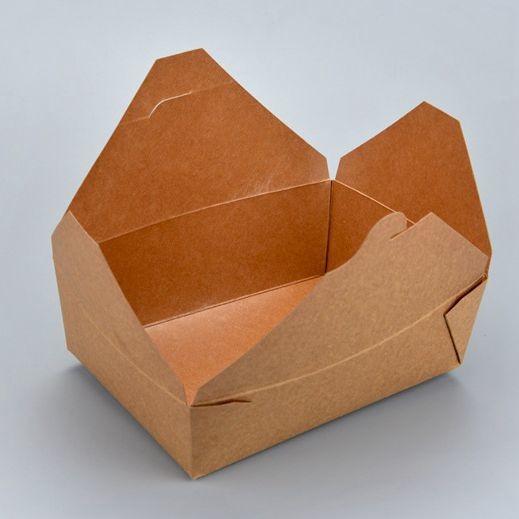 Buy cheap brown color disposable lunch box in Kraft paper food packing box from wholesalers