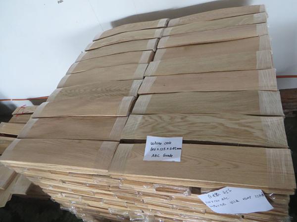 Buy cheap 60cm Length Natural Oak Wood Flooring Veneer 0.02mm Thick 12% Moisture from wholesalers