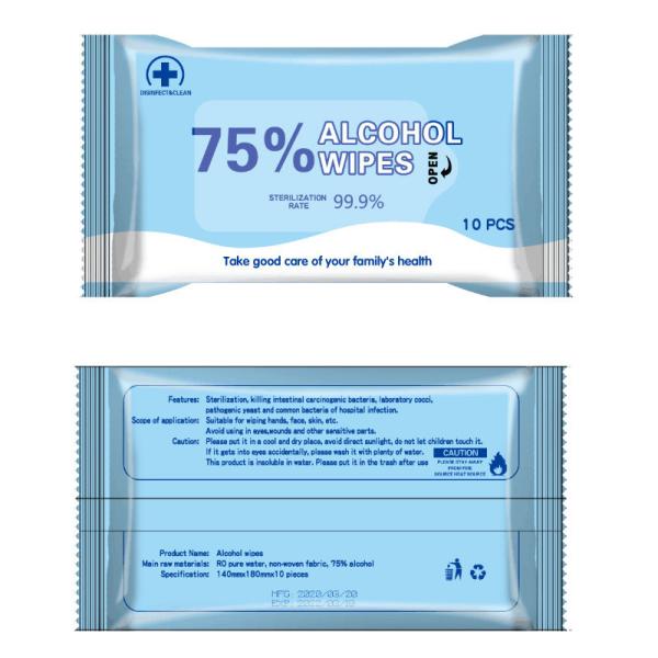 Buy cheap Eco Friendly Alcohol Disinfectant Wipes 140mm X 180mm 10pcs Per Bag from wholesalers