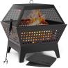Buy cheap Outdoor 24.4'' Wood Burning Brazier Burning Fire Pit Heavy Duty Grille Black from wholesalers