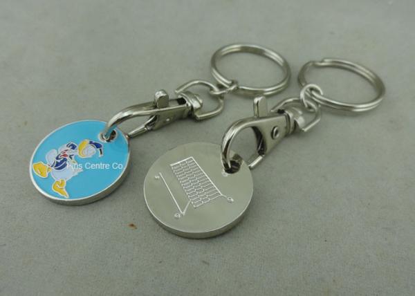 Buy cheap Promotional 2D Shopping Cart Coin Keychain , Iron Stamped Custom Metal Tokens from wholesalers