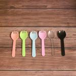 Ice Cream Spoon Fork Knife Plastic Ice Cream Colors Spoons Yellow Black