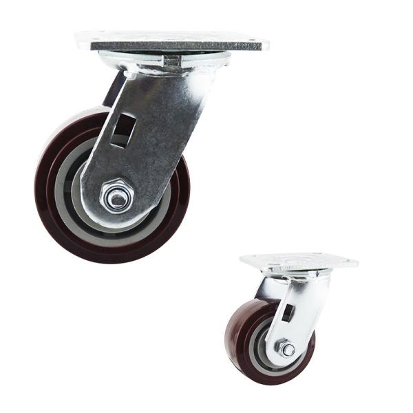 Buy cheap 440LBS PP Core Swivel Plate Heavy Duty PU 100mm Caster Wheels from wholesalers