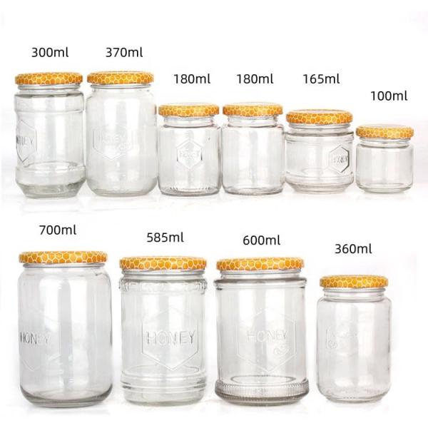 Buy cheap 100ml 300ml 700ml Clear Honey Jam Food Glass Jar Bottles With Metal Lid from wholesalers
