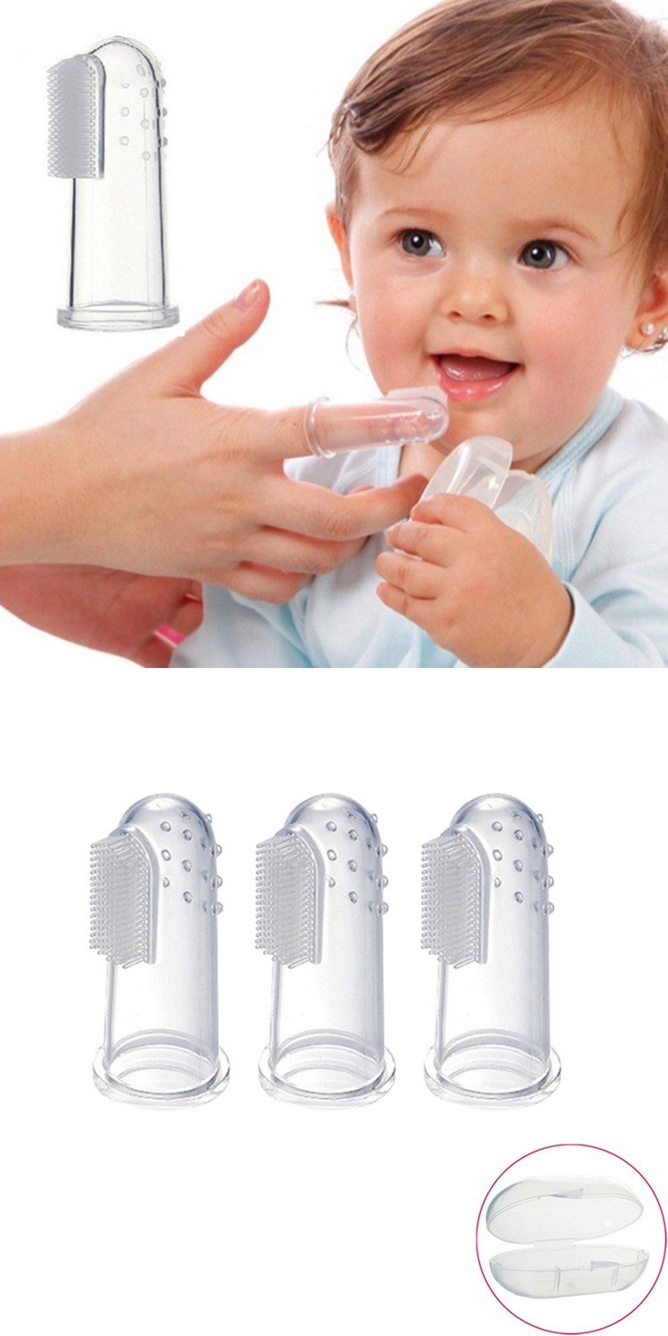 BPA Free Hot Selling Silicone Finger Baby Tooth Brush