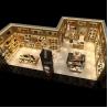 Buy cheap T4 LED Gold Shoe Display Racks Furniture 15mm MDF Spray Painted from wholesalers