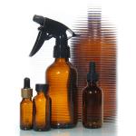 16 Oz Round Boston Amber Glass Lotion Bottles Perfume Sprayer