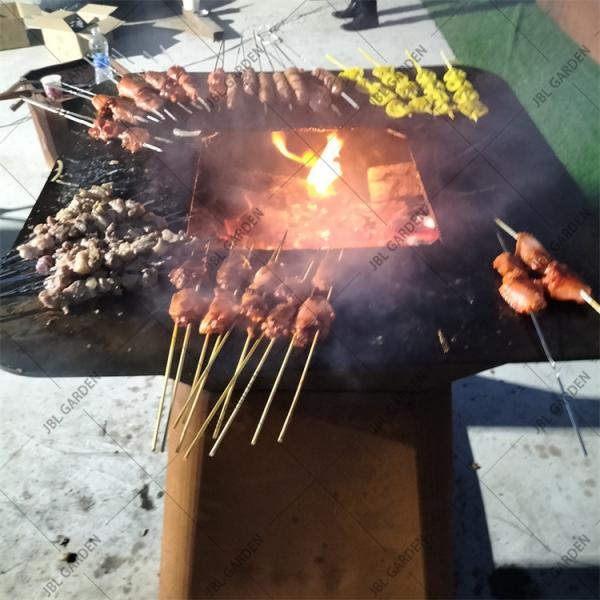 Buy cheap Outdoor Kitchen Grill Garden Corten Steel Barbecue Wood Burning Steel BBQ Grill from wholesalers